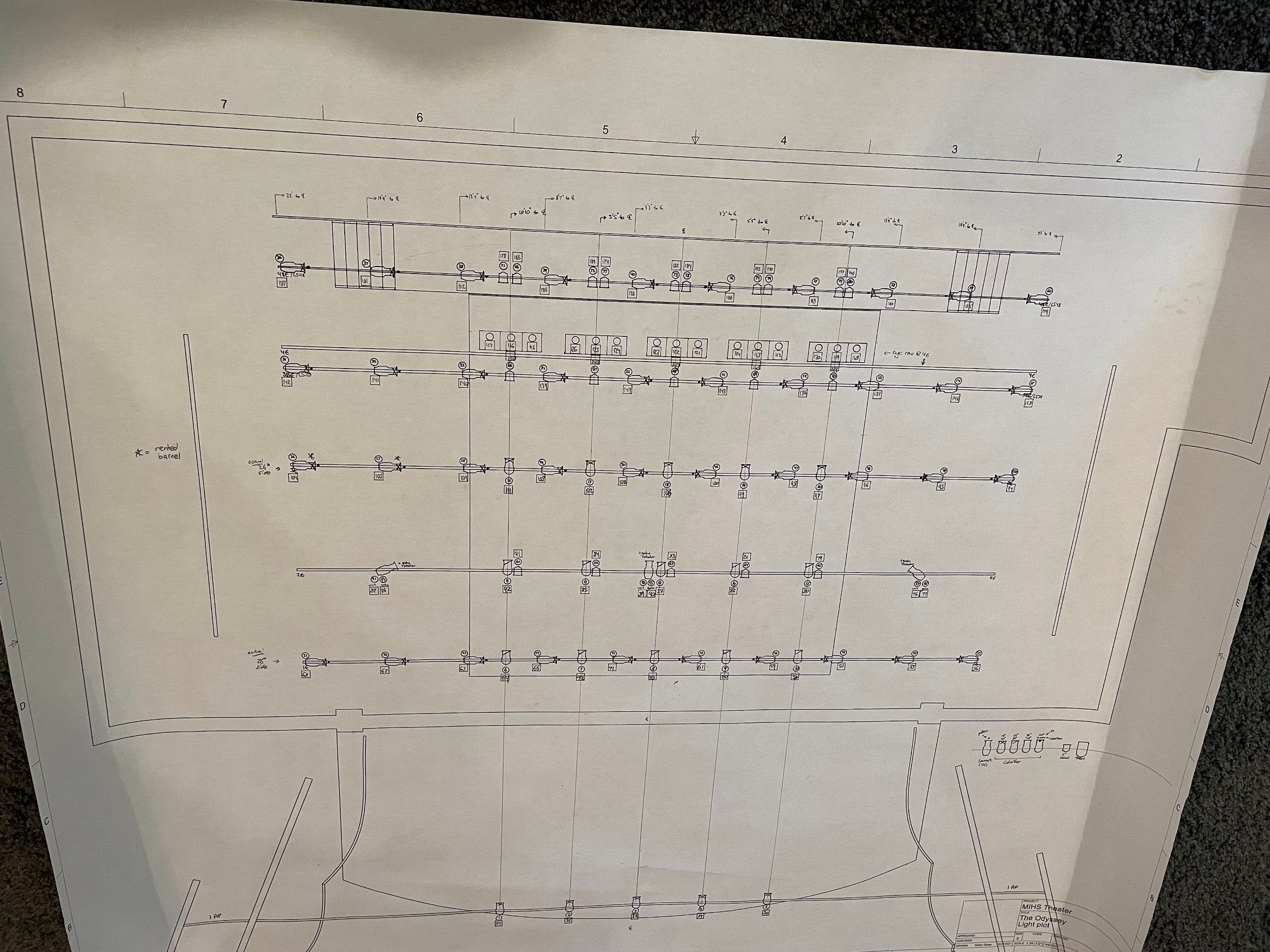 Hand-drafted light plot, no wiggles yet