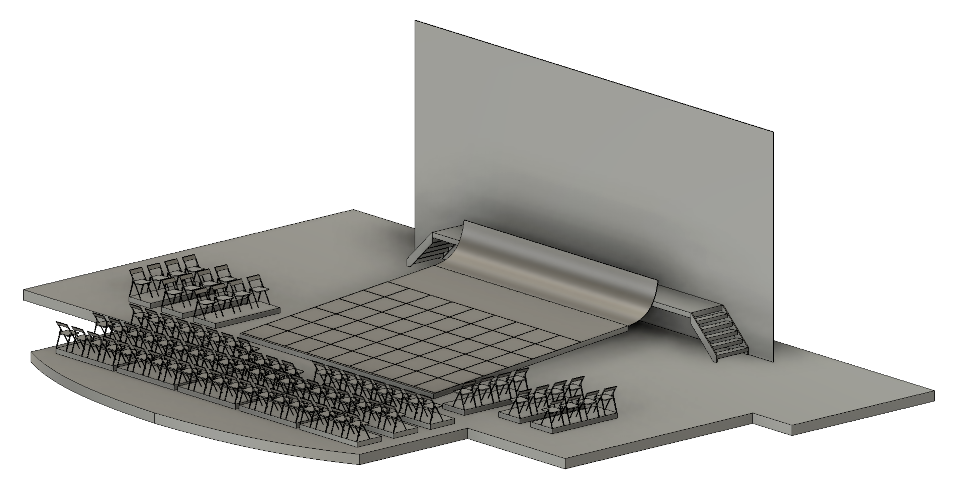 Model of rake, wave, and audience